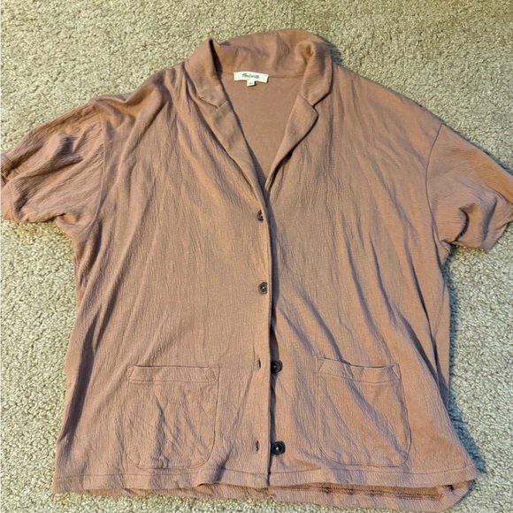 Textured Mauve Button-Up Shirt - Picture 1 of 9
